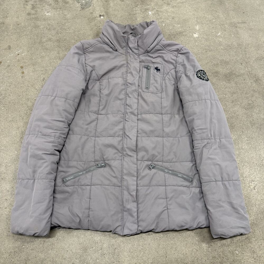VINTAGE Y2K EZRA AND FITCH NEW YORK PUFFER GRUNGE JACKET WOMEN LARGE GREY